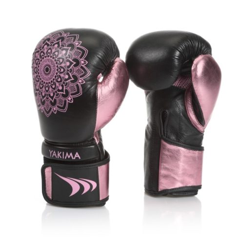 BOX RUKAVICE DÁMSKE MANDALA black/pink